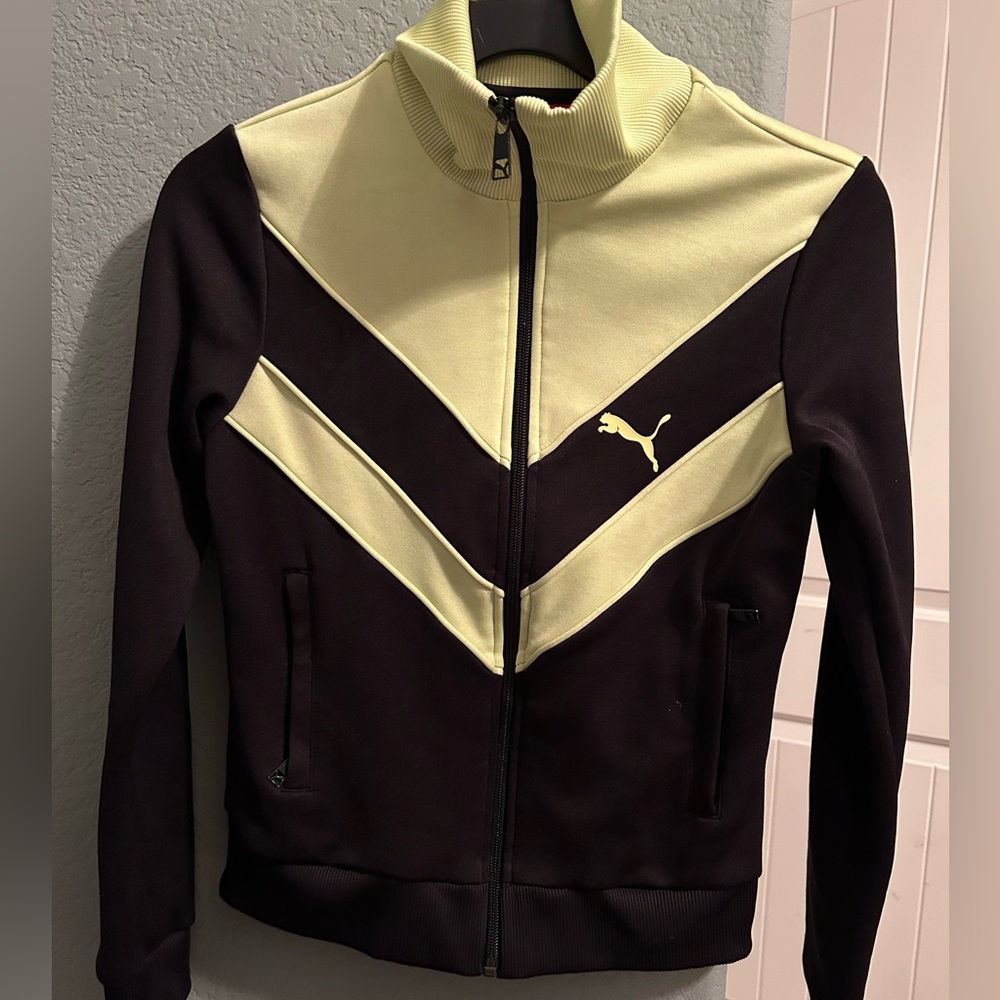 Puma sweater with zipper black and yellow